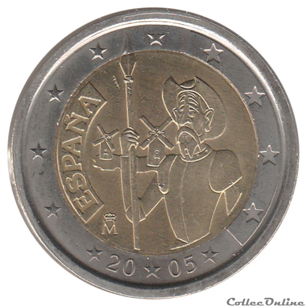 Espagne - 2005 : 400e anniversaire de la première édition de Don Quichotte de la Manche monnaie euro espagne 2005 400e anniversaire de la premiere edition de don quichotte de la manche