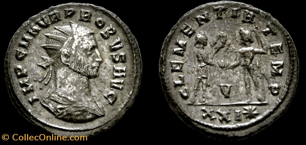 131 - Probus - CLEMENTIA TEMP /V/XXI* monnaie antique av jc ap romaine provinciale 131 probus clementia temp v xxi
