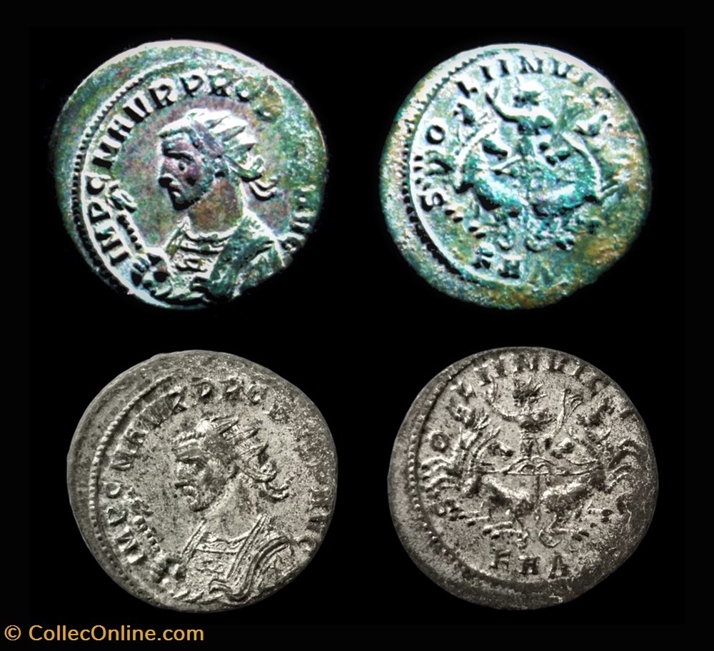 PROBVS - SOLI-INVICTO/KAΔ monnaie antique av jc ap romaine republicaine imperiale probvs soli invicto ka