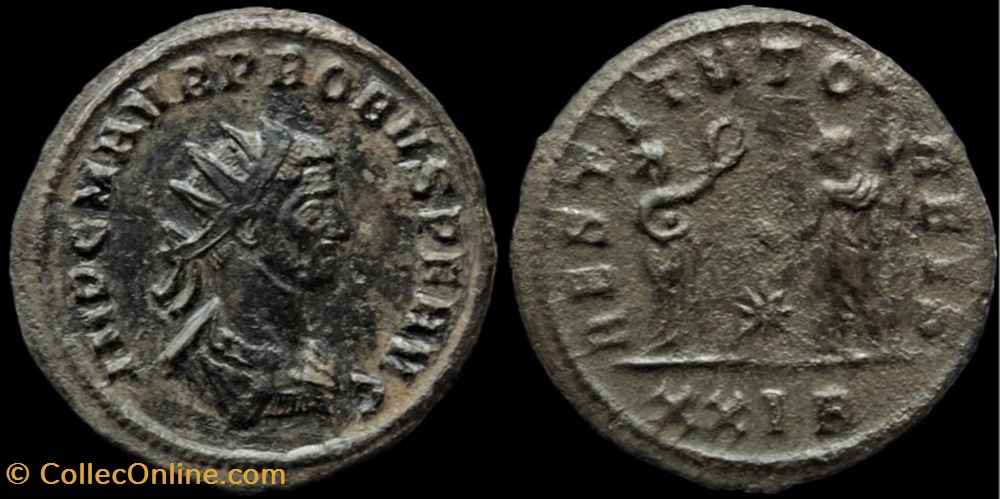 monnaie antique av jc a ap romaine provinciale 221 probus restitvt orbis xxi b