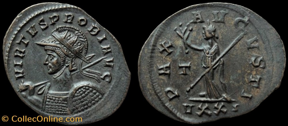 213 - Probus - PAX AVGVSTI T/-/VXXI monnaie antique jc ap romaine republicaine imperiale 213 probus pax avgvsti t vxxi