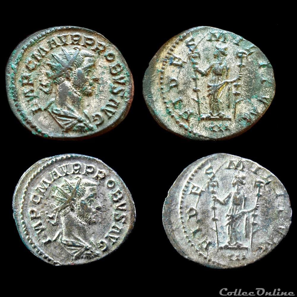 PROBVS - FIDES MILITVM /-/-/III monnaie antique av jc a ap romaine probvs fides militvm iii