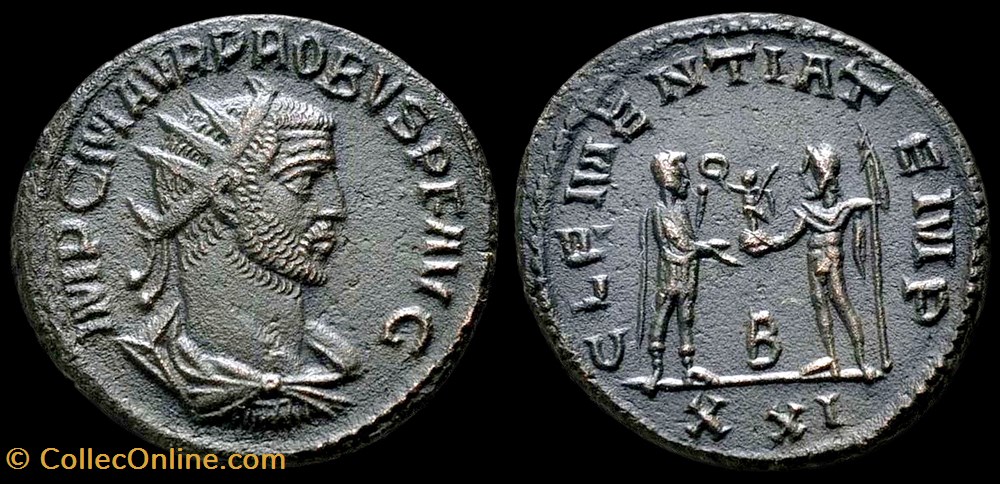 081 - Probus - CLEMENTIA TEMP /B//XXI monnaie antique av jc ap romaine provinciale 081 probus clementia temp b xxi