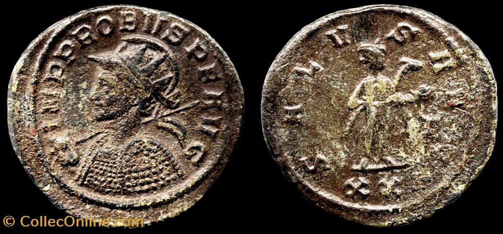 025 - Probus - SALVS AVG /-/T/XXI monnaie antique jc ap romaine provinciale 025 probus salvs avg t xxi