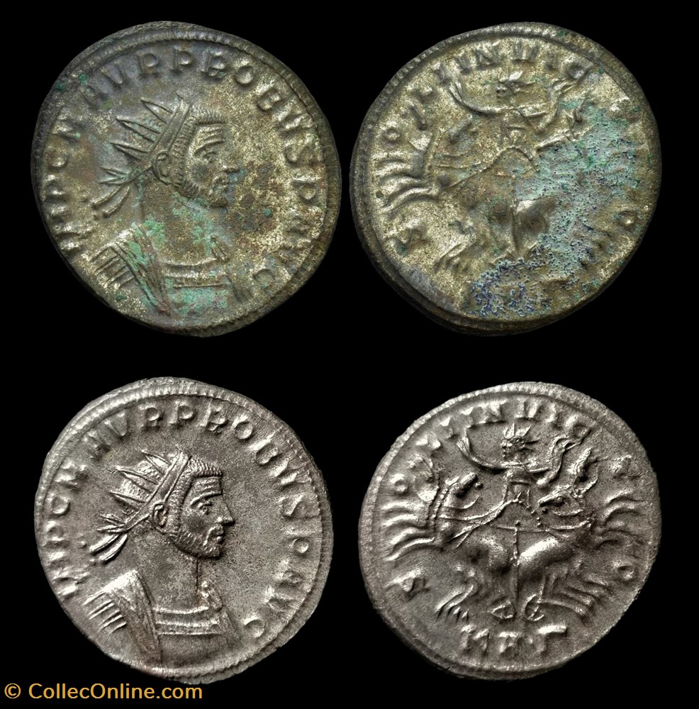PROBVS - SOLI-INVICTO/KA.Γ. monnaie antique av jc ap romaine republicaine imperiale probvs soli invicto ka