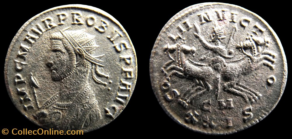 070 - Probus - SOLI INVICTO /-/CM/XXIS monnaie antique av jc a ap romaine provinciale 070 probus soli invicto cm xxis