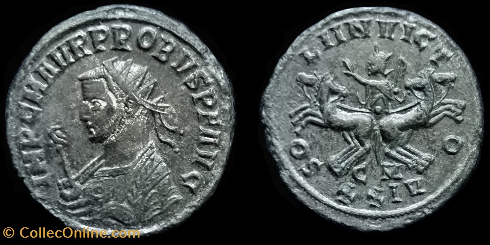 055 - Probus - SOLI INVICTO /-/CM//XXIV monnaie antique av jc a ap romaine provinciale 055 probus soli invicto cm xxiv