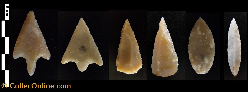 art antiquites archeologie serie armatures ou pointes de fleches