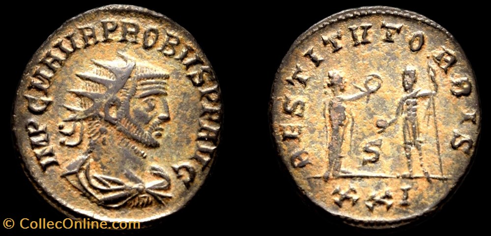 123- Probus - RESTITVT ORBIS /S//XXI monnaie antique av jc a ap romaine provinciale 123 probus restitvt orbis s xxi