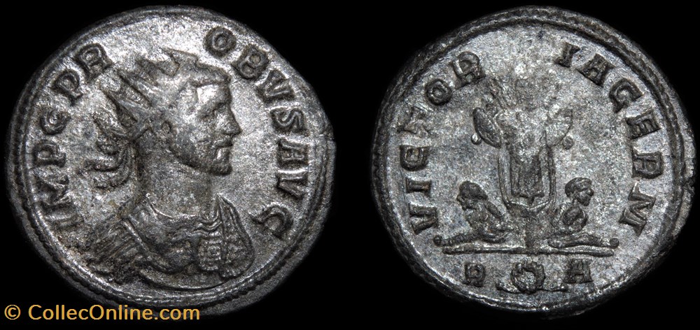 monnaie antiquite av jc ap romaine republicaine imperiale 243 probus victoria germ r couronne a