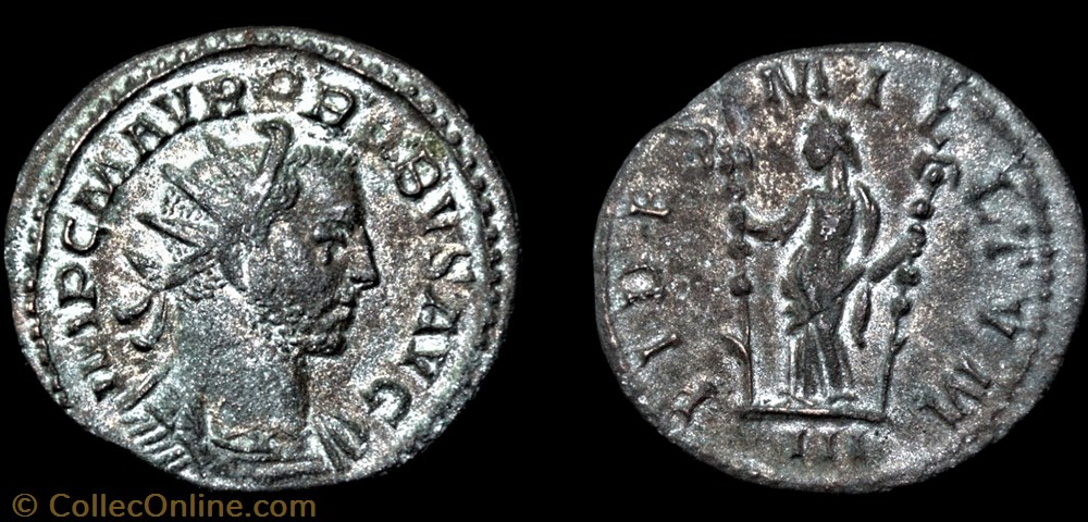 094 - Probus - FIDES MILITVM /-//III monnaie antique av jc a ap romaine republicaine imperiale 094 probus fides militvm iii