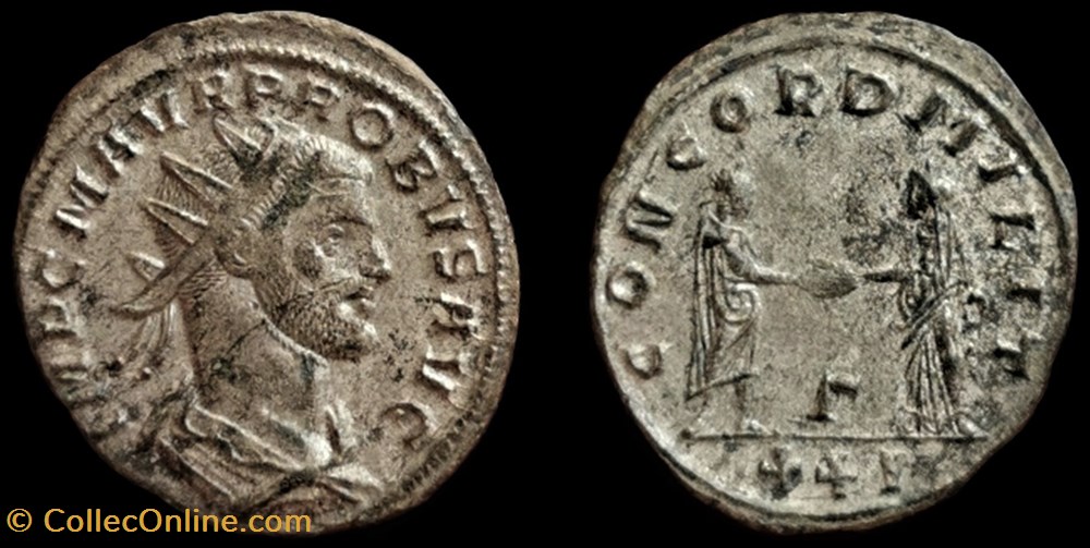 235 - Probus - CONCORD MILIT /-/Γ/XXI monnaie antique av jc a ap romaine provinciale 235 probus concord milit xxi