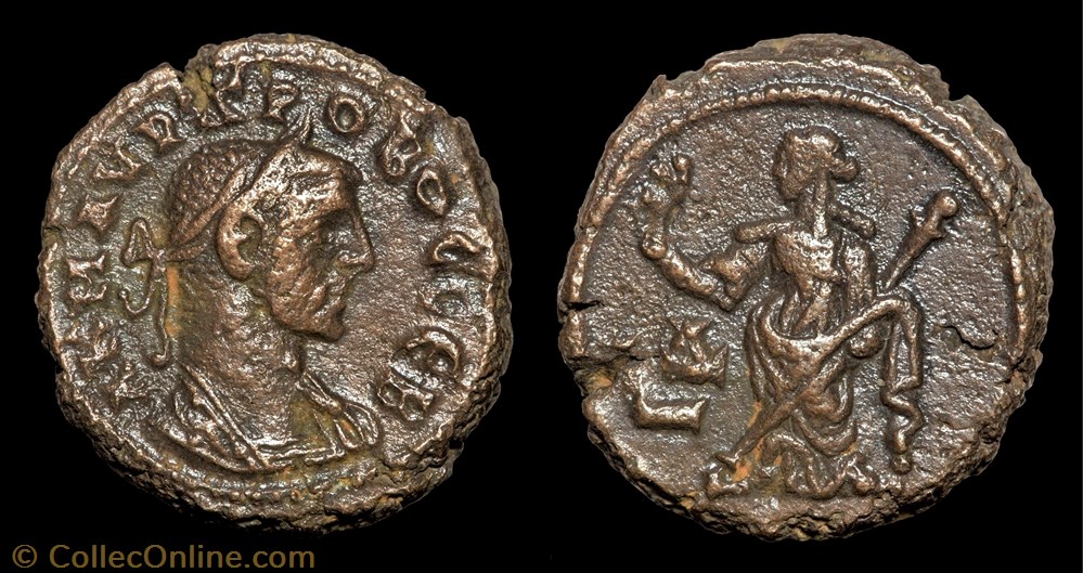 168 - Probus - Eirene (Pax) - LΔ monnaie antique av jc ap romaine provinciale 168 probus eirene pax l