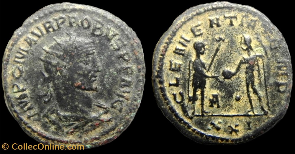 086 - Probus - CLEMENTIA TEMP /Ao//XXI monnaie antique av jc ap romaine provinciale 086 probus clementia temp ao xxi