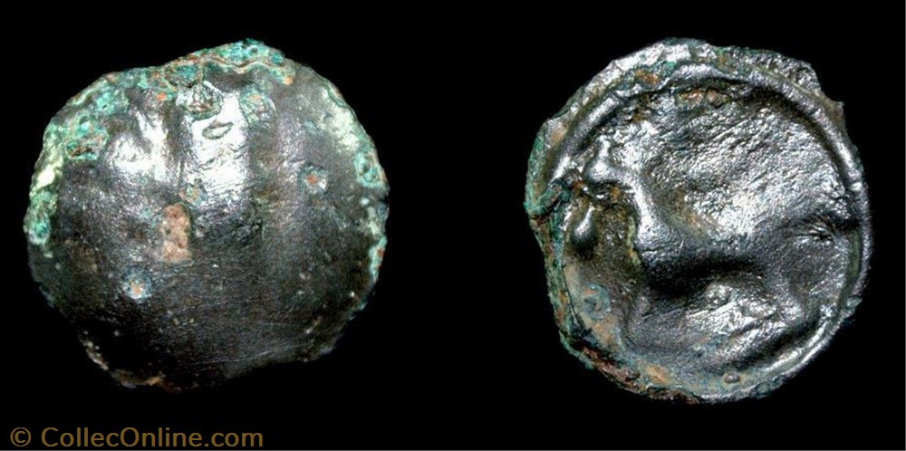 Potin à la grosse tête monnaie antique av jc ap gauloise potin a la grosse tete