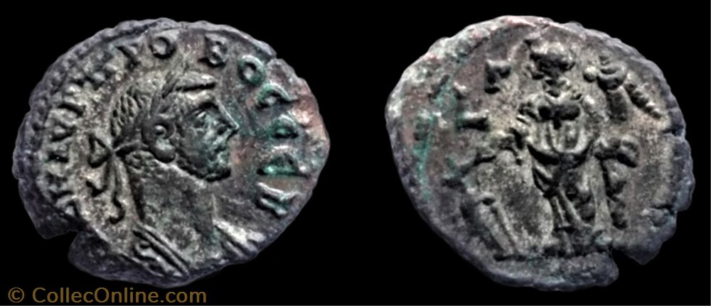 207 - Probus - Tyché (Fortuna) - LΓ monnaie antique av jc ap romaine provinciale 207 probus tyche fortuna l