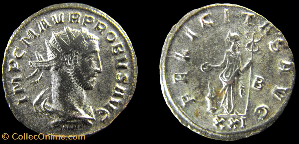 monnaie antique jc ap romaine provinciale 038 probus felicitas avg b xxi