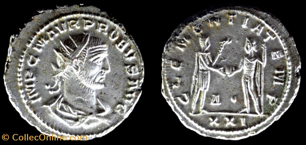 093 - Probus - CLEMENTIA TEMP /Δo//XXI monnaie antique av jc ap romaine provinciale 093 probus clementia temp o xxi