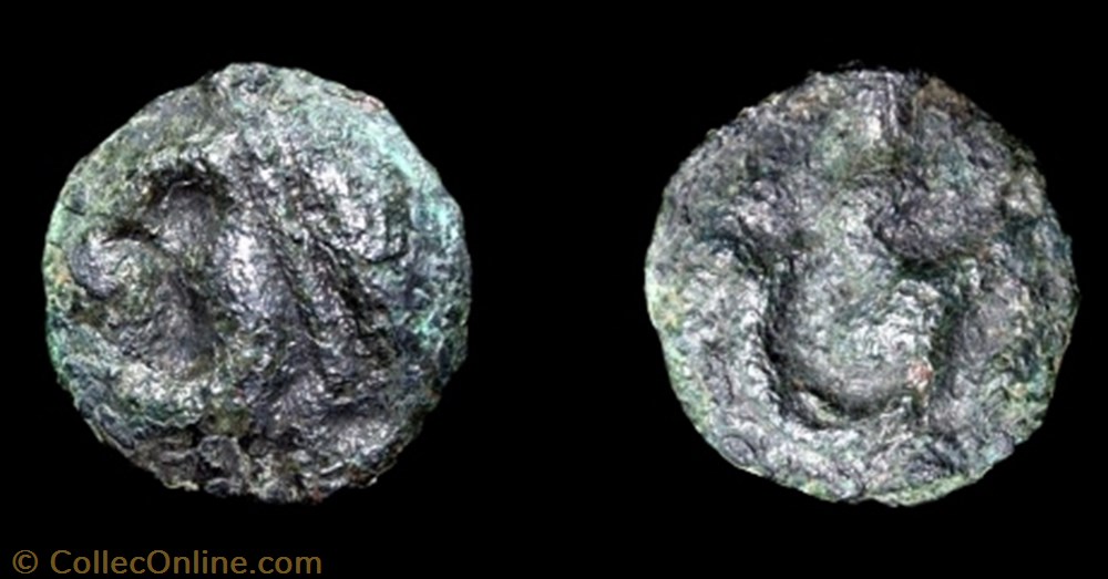 Potin à l'hyppocampe monnaie antique av jc ap gauloise potin a hyppocampe
