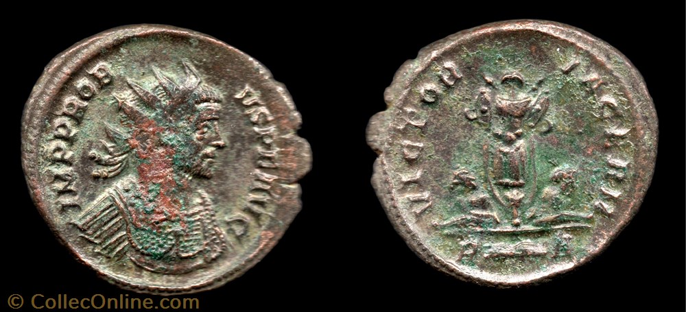 monnaie antique av jc ap romaine republicaine imperiale 034 probus victoria germ r foudre a