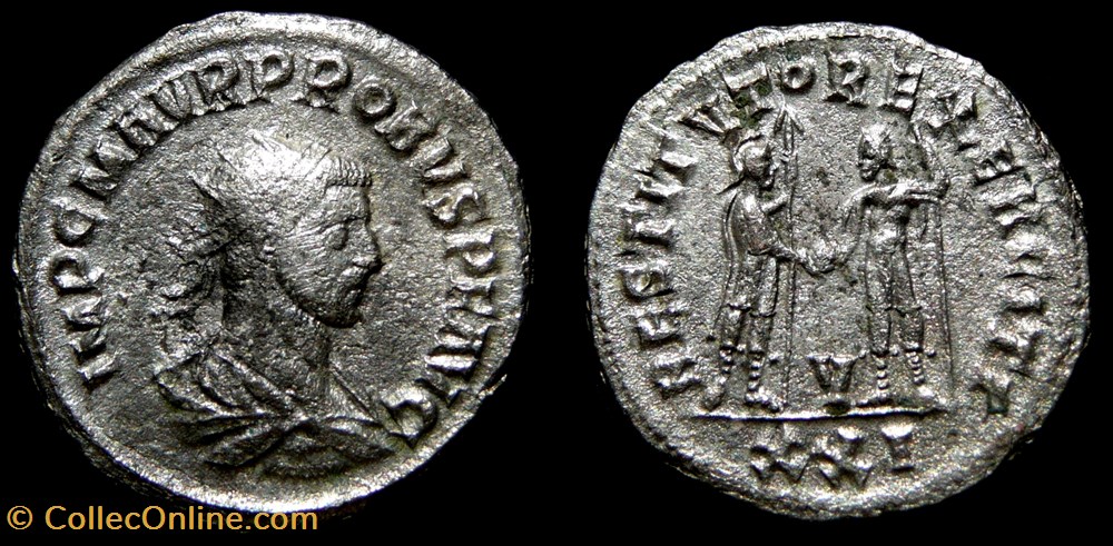 161 - Probus - RESTITVTOR EXERCITI /V/XXI monnaie antique av jc a ap romaine provinciale 161 probus restitvtor exerciti v xxi