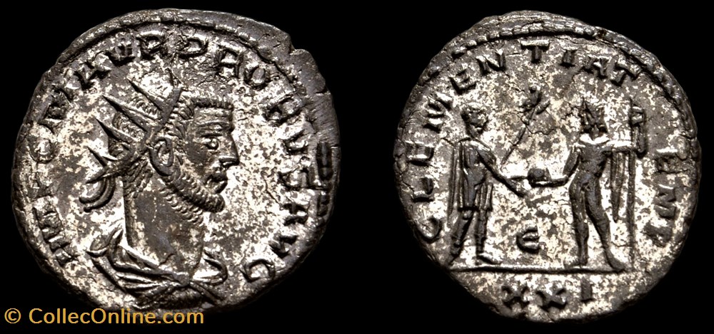 121 - Probus - CLEMENTIA TEMP /E//XXI monnaie antique av jc ap romaine provinciale 121 probus clementia temp e xxi