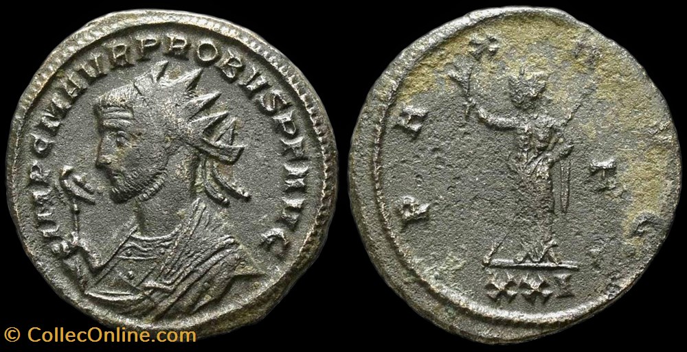 100 - Probus - PAX AVG /T//XXI monnaie antique jc ap romaine provinciale 100 probus pax avg t xxi