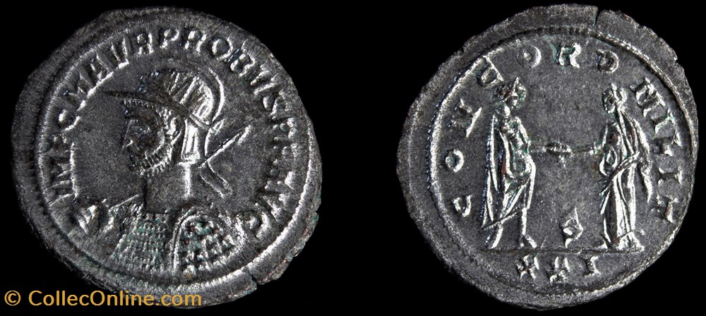 147 - Probus - CONCORD MILIT /-/S/XXI monnaie antique av jc a ap romaine provinciale 147 probus concord milit s xxi