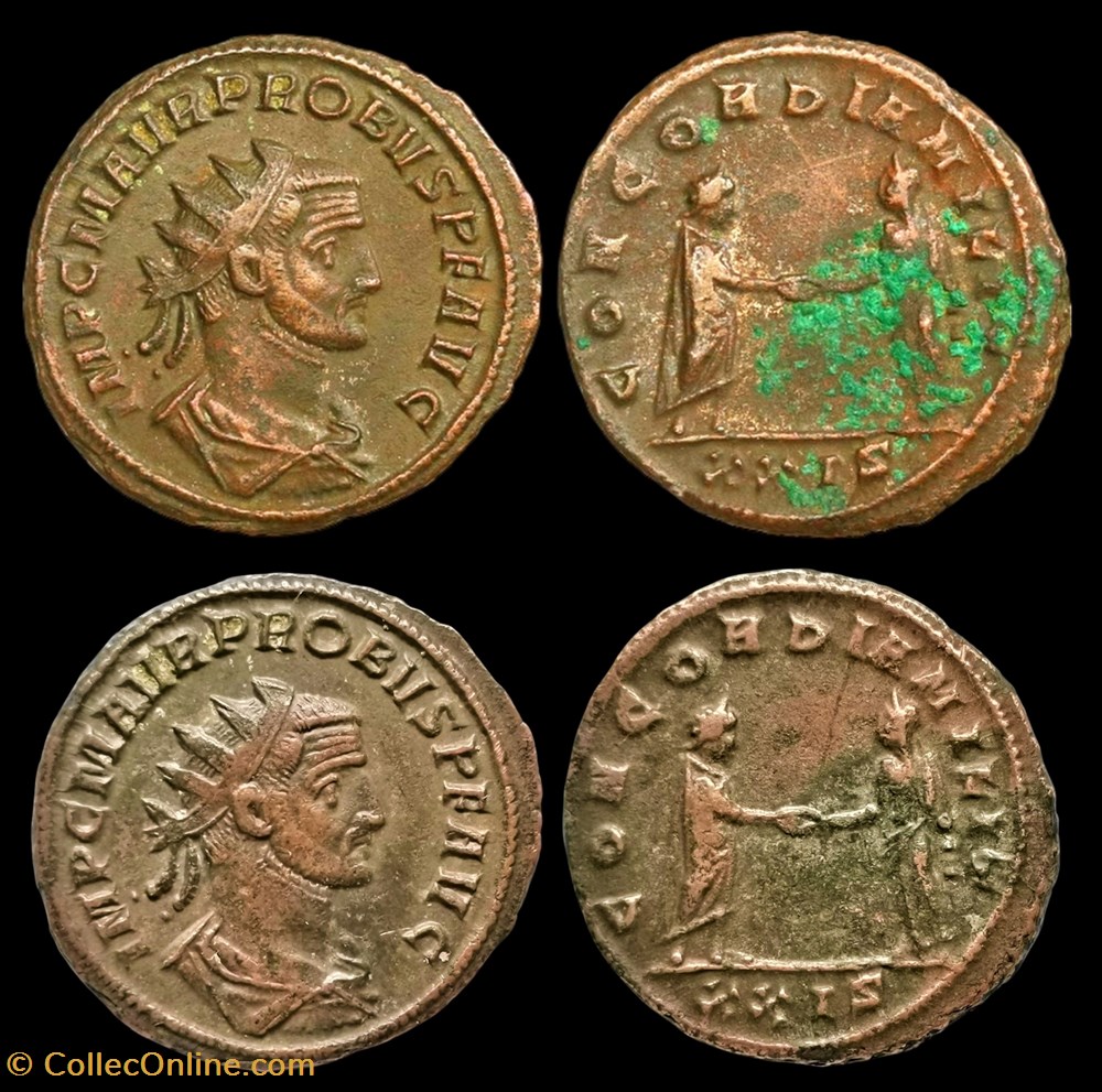 monnaie antique av jc ap romaine republicaine imperiale probvs concordia milit xxis