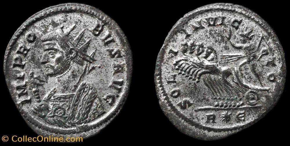 180 - Probus - SOLI INVICTO //R*E monnaie antique av jc a ap romaine republicaine imperiale 180 probus soli invicto r e