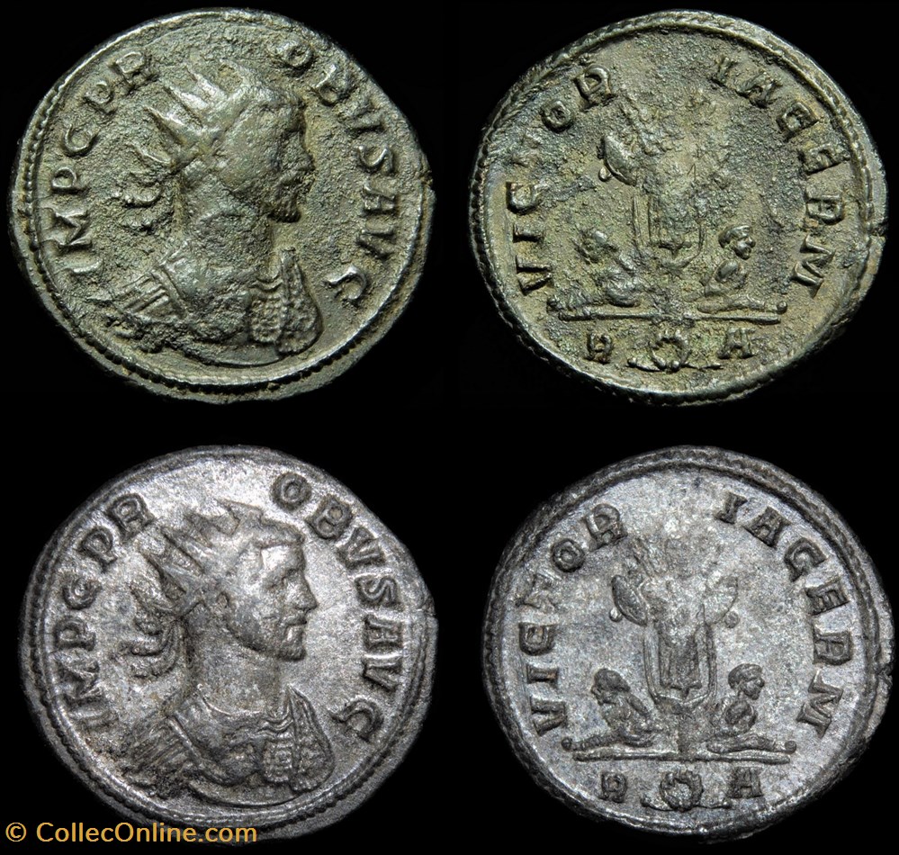 PROBVS - VICTORIA GERM /-//R foudre A monnaies antiquite av jc ap romaines republicaines imperiales probvs victoria germ r foudre a