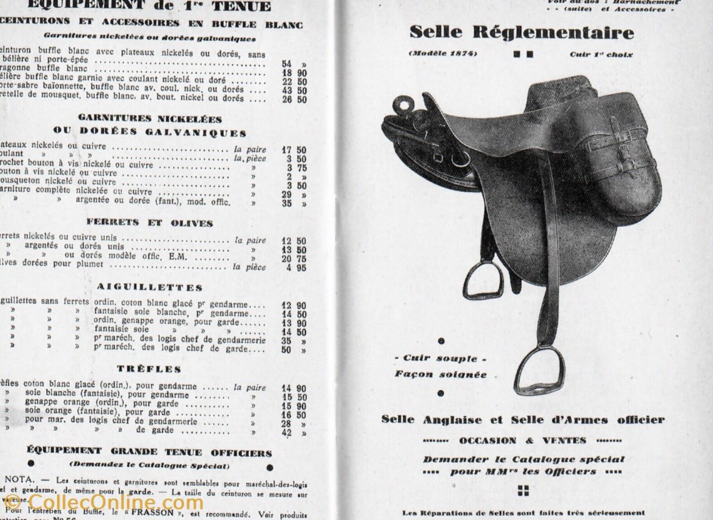 militaria livres revues catalogues 1930 vers catalogue general pour la gendarmerie et la garde republicaine perchet freres