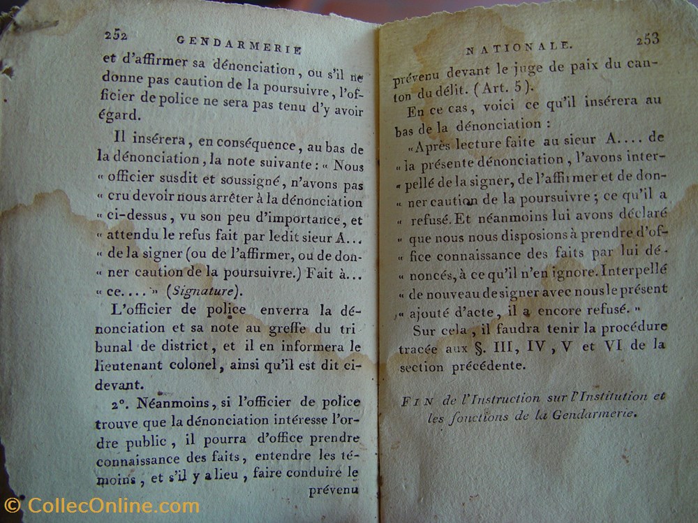 militaria livres revues catalogues 1791 manuel de la gendarmerie nationale