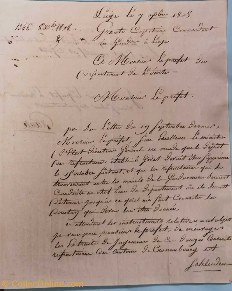 096 Département de L’Ourthe.05 vieux papiers documents historiques 096 departement de l ourthe 05