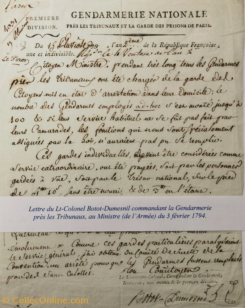 1ère Division de Gendarmerie servant près les Tribunaux et les Prisons de Paris vieux papiers documents historiques 1ere division de gendarmerie servant pres les tribunaux et les prisons de paris