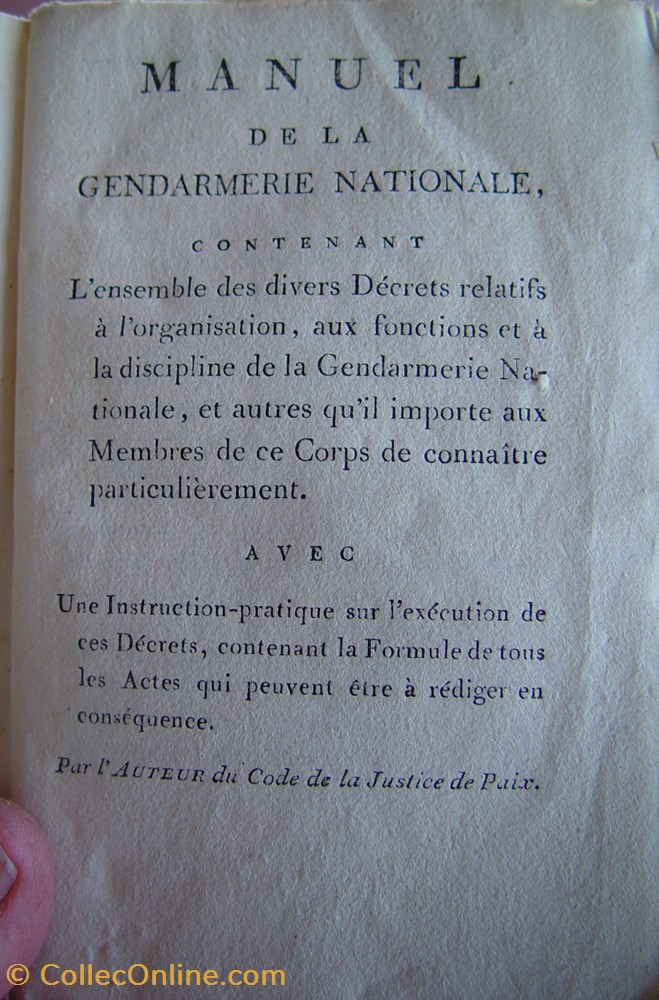 militaria livres revues catalogues 1791 manuel de la gendarmerie nationale