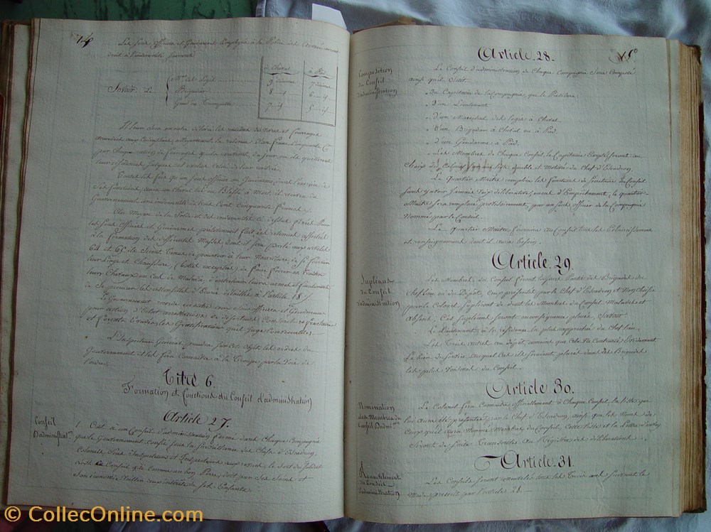 militaria livres revues catalogues 1805 projet de gendarmerie royale en italie non repertorie
