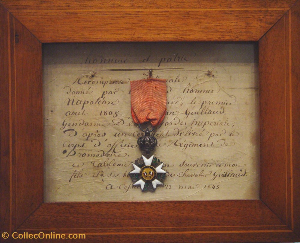 1805 Médaille de la Légion d'honneur et cadre souvenir