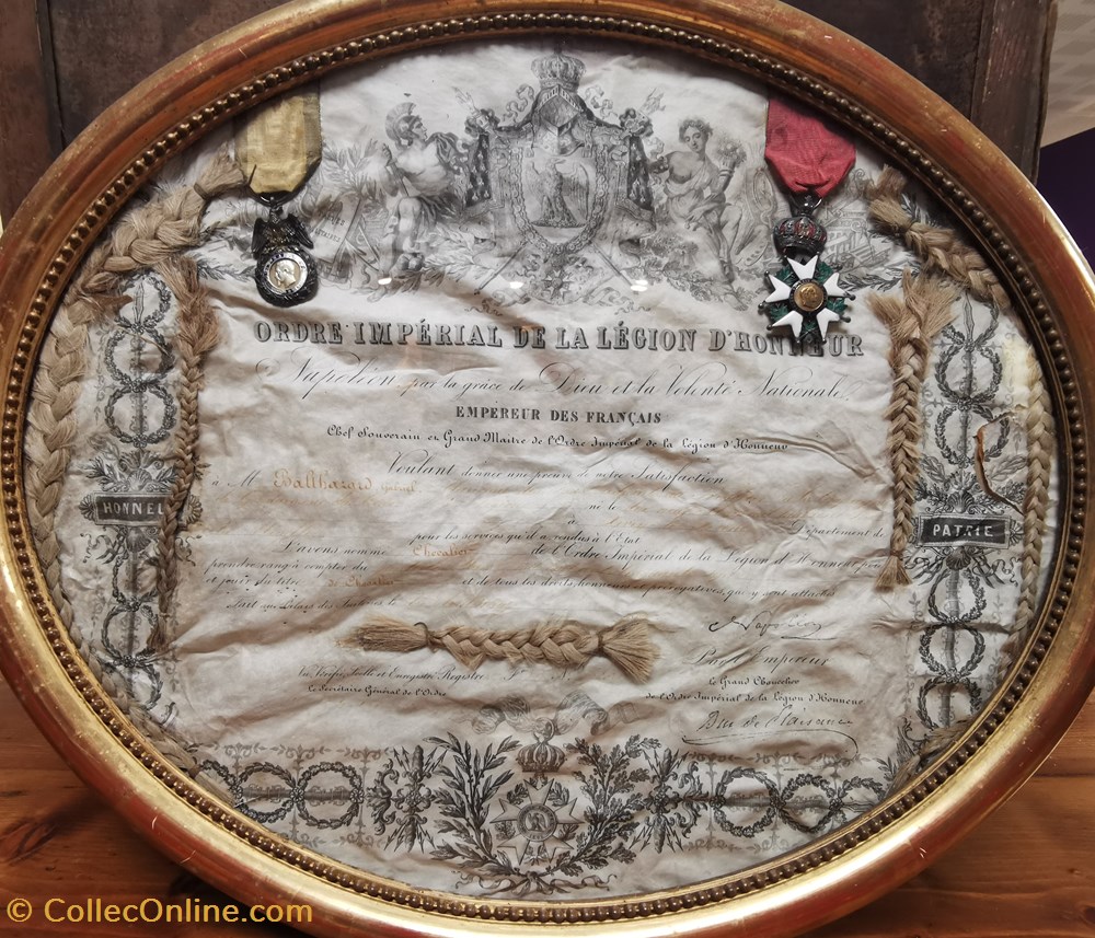 militaria medailles insignes 1857 diplome et medaille de ordre imperial de la legion honneur