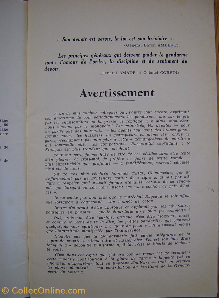 militaria livres revues catalogues 1960 livret memorial et martyrologe de la gendarmerie du loiret 1850 1960