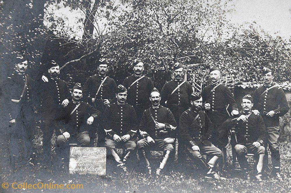 Guerre 14/19 - Prévôts de l'Escorte du Général Commandant le 8ème Corps (d'Armée) militaria photographies guerre 14 19 prevots de escorte du general commandant le 8eme corps d armee