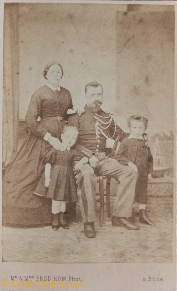 militaria photographies gendarme imperial second empire avec son epouse et ses enfants