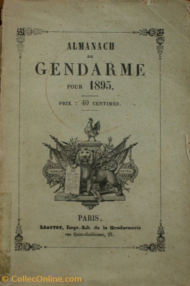 militaria livres revues catalogues 1895 almanach du gendarme pour 1895