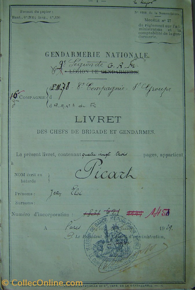 Livret 1929 Garde Républicain Mobile PICART militaria livres revues catalogues livret 1929 garde republicain mobile picart
