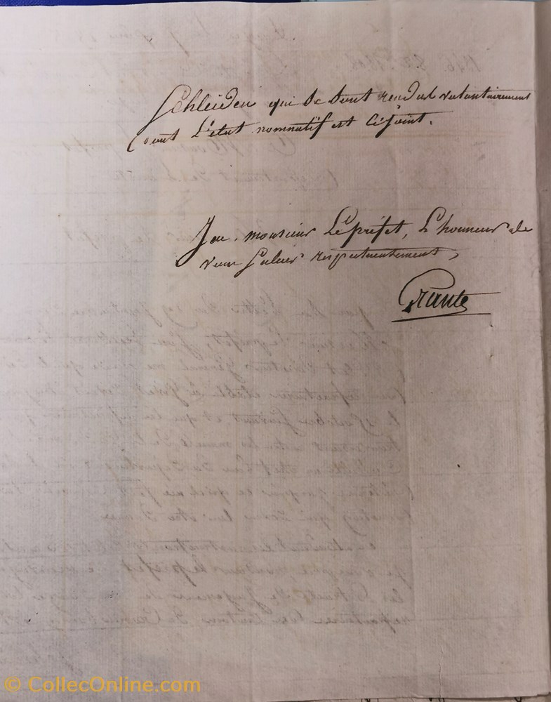 096 Département de L’Ourthe.05 vieux papiers documents historiques 096 departement de l ourthe 05