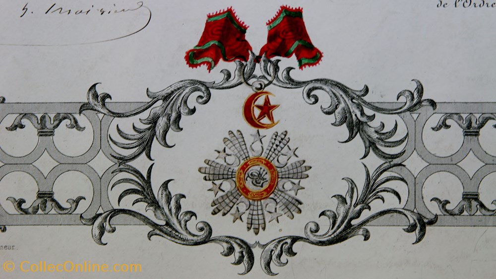 militaria medailles insignes 1856 diplome de ordre du medjidie de turquie