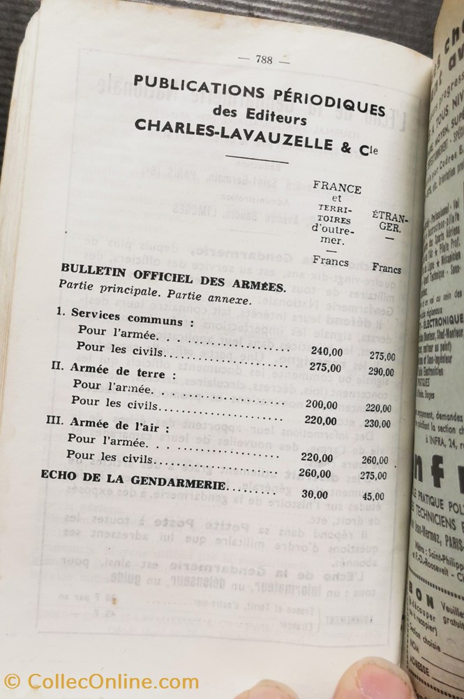militaria livres revues catalogues 1971 agenda de la gendarmerie