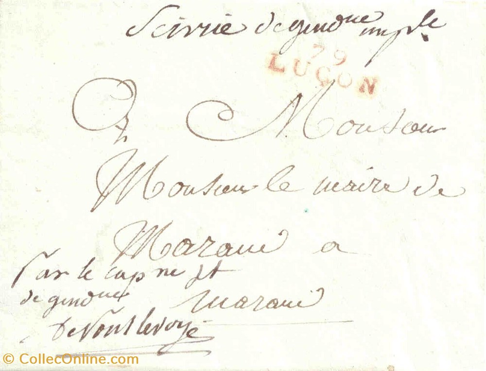 79/LUCON documents anciens marques postales 79 lucon