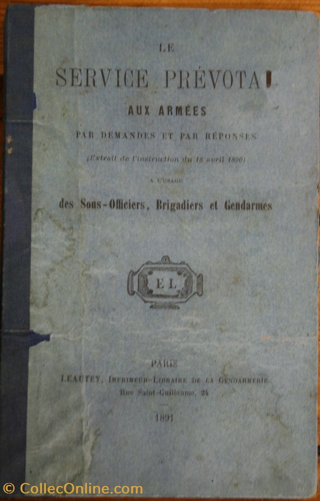 militaria livres revues catalogues 1891 le service prevotal aux armees