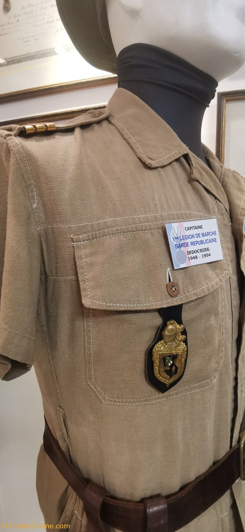 Mannequin Capitaine de la 1ère Légion de Marche de Garde Républicaine (LMGR) en Indochine 1947-1954 militaria uniformes mannequin capitaine de la 1ere legion de marche de garde republicaine lmgr en indochine 1947 1954